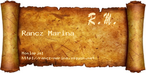 Rancz Marina névjegykártya