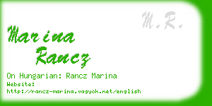 marina rancz business card